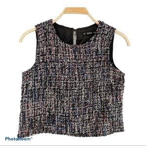 SHEIN Sleeveless Boucle Women's Crop Top